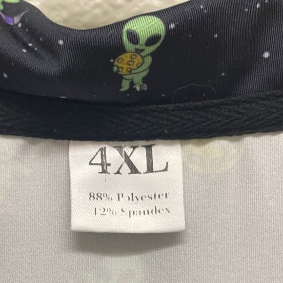 Fun/Halloween Men's 4XL, Shirt, Short Sleeves, Black w/Green Aliens Design - Picture 3 of 7